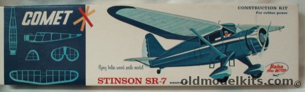 Comet Stinson SR-7 - 25 inch Wingspan Flying Balsa Airplane Model, 3209 plastic model kit